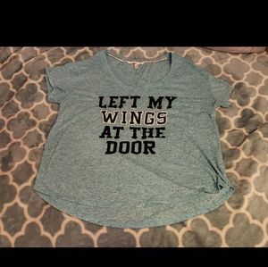 Victoria's secret-  "left my wings at the door"